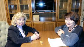 18 октября 2016 года в Уполномоченный по правам человека в Прикамье Татьяна Марголина встретилась с Уполномоченным по правам человека в РФ Татьяной Москальковой.